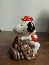 Vtg 1958 Peanuts Snoopy Mountain Climbing Ceramic Figurine SOME PAINT LOSS picture