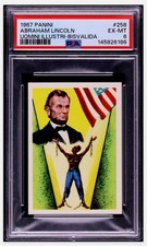 1967 🔵 PSA 6 Abraham Lincoln #258 Panini Uomini Illustri-Bisvalida Read Descrip picture