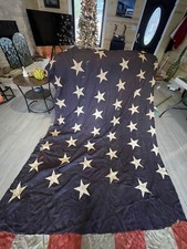 45 Star US FLAG  VERY RARE  1890s  12'x18' Spanish American War BATTLE FLAG picture