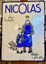 NICOLAS FINES BOUTEILLES NECTAR ET GLOUGLOU OLD  PUBLICITY SIGNS OF 1927 picture