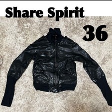 Share Spirit Leather Jacket 36 Black S Sheepskin Cashmere picture