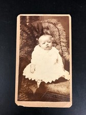 Newark,NJ Antique Victorian Baby CDV Photograph 1870s 1880s Blue Eyes Light Skin picture