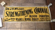 RARE Apothecary Medicine Advertisement Dr. J.H. McLean's Fabric 1800’s 48 X 18 picture