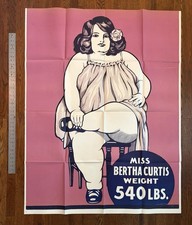 1930s Fat Lady Ripley's Sideshow Circus Screen Print Poster Original picture