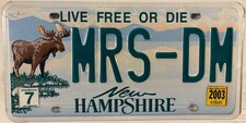Wildlife MOOSE vanity MISS DM DOCTOR MEDECINE license plate Direct Mail Message picture