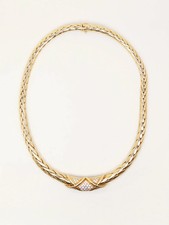 GAY FRERES Vintage Gold Twisted Diamond Necklace picture