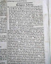 2 JEWS BILL Equal Rights Jewish Judaica Henry Marie Brackenridge 1819 Newspapers picture