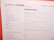 1981 REALISTIC CB RADIO SERVICE SHOP MANUAL MODEL NAVAHO TRC-490 (21-1583) picture
