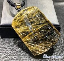 58G A++ Natural Gold Rutilated Quartz Titanium Crystal Pendant Gift picture