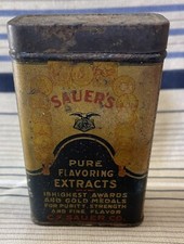 Vintage Sauers Spices Bleached Ginger Lithograph Tin Richmond Virginia USA picture