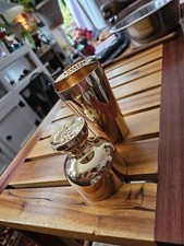 Amazing Cond Napier Gold-Plated Single-Serving 1950s Cocktail Shaker Rooster Lid picture