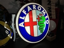 RARE 1970’s ALFA ROMEO ILLUMINATED SHOWROOM DEALERSHIP GARAGE SIGN - FERRARI picture