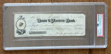 Jefferson Davis PSA Signed Check Autograph Confederate President bas Civil War picture