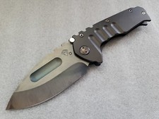 Medford Knife & Tool MKT Old School Praetorian T, Blue Vulcan D2, PVD, Flamed Ti picture