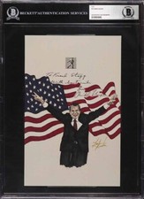 Richard Nixon Signed Auto US President Original Art Sketch Card Portrait 1/1 BAS picture