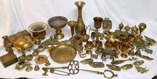 LARGE LOT Antique Brass Assortment Late 19th Early 20th Century, Over 85 Pieces picture