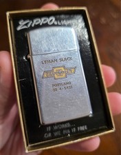 RARE FIND 1948-1950's vintage lyman slack chevy dealership employee zippo picture