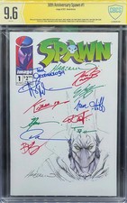 30th Anniversary Spawn #1 12 Times Signed with Sketch Graded CBCS 9.6 picture