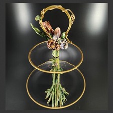 Jay Strongwater Sabrina Darjeeling Swarovski Bouquet Two Tiered Dessert Server picture