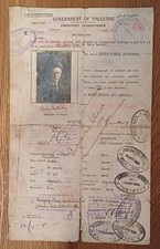 P. RUTENBERG BRITISH GB PALESTINE EMERGENCY PASSPORT CONSULAR JUDAICA STAMP 1925 picture