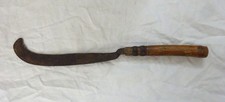 Antique Hand Forged Steel Billhook Machete Knife Bamboo Cane Tree Brush cutter picture