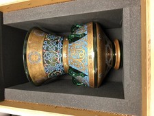 Rare Museum Glass Vase Enameled Brocard, Mosque lamp Art picture