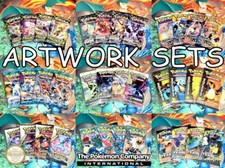 Pokémon Card COMPLETE BOOSTER PACK ARTWORK SET OF (4) BRAND NEW SEALED 100% REAL picture