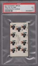 1888 N219 Kinney Bros. Harlequin Cards Ten of Clubs Graded PSA 5 picture