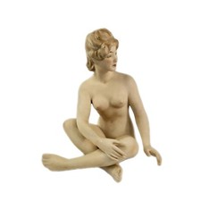 Rare Wallendorf Germany Porcelain Figurine Sitting Girl Nude Marked 7