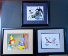 Warner Bros 90s Animation Cel LOT 3 Superman TAS Pinky Brain Tiny Toons 6 SIGS picture
