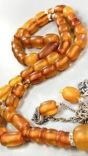 Certified Antique Natural German Baltic Amber Rosary 60 gr مسباح كهرب الماني حر picture