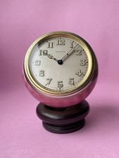 Exceptional 1929 Zenith Art Deco pink guilloche enamel 8 day desk ball clock picture