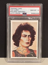 POP 1 1980 Signed TIM CURRY as FRANK N FURTER Trading Card PSA GEM MT 10 AUTO picture