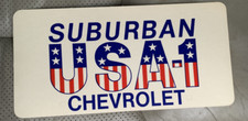 Vintage Early 1980's USA-1 SUBURBAN CHEVROLET License Plate Dealer Sign HTF Rare picture