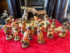 VINTAGE ANRI ITALY HAND CARVED WOODEN NATIVITY WITH MANGER LOT 31  picture