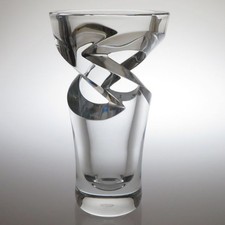 Baccarat Tornado Crystal Vase 23cm Elegant Spiral Design Clear picture