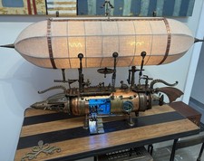 Steampunk Airship Brass Bronze Copper Industrial Art Sculpture One of a Kind picture