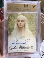 Game of Thrones Season 2 Full Bleed Autograph Emilia Clarke BGS 9.5 Auto 10 Rare picture