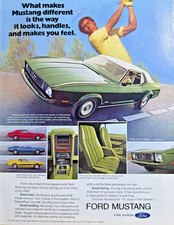 Advertisement 1972 Ford Mustang Grande Sporty Sleek * Garage Art * picture