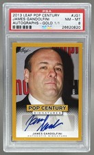 James Gandolfini Tony Soprano 2013 Leaf Pop Century Gold Auto 1/1 PSA 8 picture