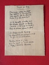 A*46 BIS-POEM-AUTOGRAPH-RAYMOND RADIGUET-NOVELIST-POET-[IRENE LAGUT] picture