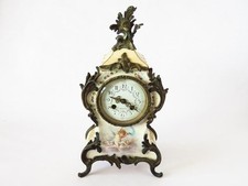 CHARLES JACQUES PORCELAIN CHERUB CLOCK ~EXQUISITE~ picture