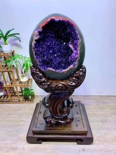 Natural Rare super-large Uruguayan dinosaur eggs Quartz Crystal Healing + Stand picture