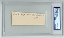 PSA/DNA John F. Kennedy Autographed Cut 1946 JFK Historic Handwritting PSA 10 picture