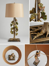 Jay Strongwater Timothy Butterfly & Leaf Lamp - Swarovski Jeweled Ginkgo - RARE picture