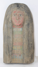 Pharaonic Ancient Egyptian Greek Wooden Funerary Mask of Lady from Ptolemaic Era picture