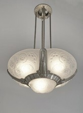 MULLER FRERES & PETITOT : signed FRENCH 1930 ART DECO CHANDELIER  .......  1925  picture