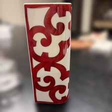 Hermès Balcon du Guadalquivir Red Porcelain Flower Vase, 20cm Tall picture