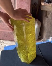 Rare Large 210LB TOP Natural Citrine Quartz Obelisk Carved Crystal Wand Point picture