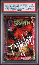 1995 Topps Image Universe #D4 Todd McFarlane Spawn Cover #1 Rookie Psa Auto 10 picture